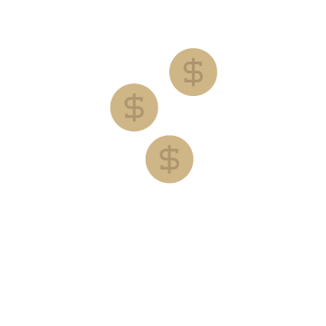 Money falling into hand